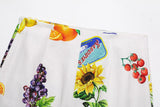 Purpdrank  2025 Women Fashion Floral And Fruit Print A Line Mini Skirt Faldas Mujer Female Side Zipper Casual Vestidos QUN9202