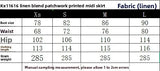 Purpdrank  Cross-Border Style Women's Midi Dress Mixed Linen Print Patchwork V-Neck Sleeveless Regular Waistline Knee-Length Gown
