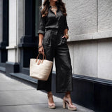 Purpdrank  Summer Outfits Tracksuit Elegant Women Trousers Set Y2K Loose Tracksuit Long Sleeve Button Shirt Wide Leg Pants Two Piece Set