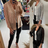 Purpdrank  Spring Sequin Long Sleeve Elegant Midi Women's Blazer Color Block Double Breasted Polyester Fiber Commute Style Fashion