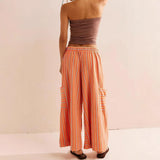 Purpdrank   New Spring Summer Colorful Striped Pants Casual Fashion Loose Lace Up Straight Pants Women