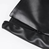 Purpdrank  Sexy Pu Leather Asymmetrical Super Mini Skirts With Shorts Y2K Slim Low-Wiasted Button Bodycon Skirts Women Summer Fashion
