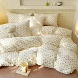 Purpdrank  4Pcs Jacquard Double-Layer Yarn Fitted Sheet Grade A Home Dormitory Bedding Set Cloud Touch Soft Skin-Friendly Bedroom Decor