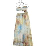Purpdrank  Beach Dress Women Summer Tie Dye Print Sleeveless Hollow Cut Out Sleeveless Halter Neck Long Dress Club Party Dresses