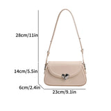 Purpdrank  Loving Heart Buckle Crossbody Bags For Women Luxury Designer Handbags Silver Color Small Shoulder Underarm Phone Bag