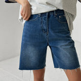 Purpdrank  Summer High Waist Vintage Women's Denim Shorts 2025 New Single Button Casual Loose Wide Leg Jeans Half Pants Female