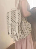 Purpdrank  Retro Japanese Polka Dot Pocket Backpack with Large Capacity Casual Bag
