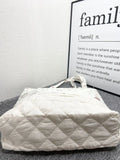 Purpdrank  Soft Versatile Canvas Tote Bag With Lace Trim Women's Single Shoulder Bag Cute Commuter Bag Polyester Lining College Style