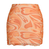 Purpdrank   High Waisted Skirts Women Sexy Cheetah Print Vintage Mini Skirts Fashion Casual Chiffon Mesh Slim Skirt Summer New