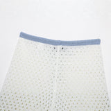 Purpdrank   Women's Hollow out Knitted Shorts Breathable Drawstring High Waist Slimming Loose Casual Hot Pants Summer Comfortable Shorts