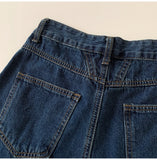 Purpdrank  Dark Blue Pleated Denim Shorts for Women 2025 New Summer High Waist Thin Wide Leg Jeans Shorts Casual Loose A-line Hot Pants