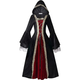 Purpdrank  Velvet High Waist Long Dress Women Medieval Tea Party Dress Victorian Era Bubble Sleeves