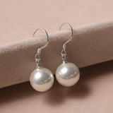 Elegant and Fashionable Women's Water Drop Imitation Pearl Earrings Red and White Round Oval Wedding Jewelry Birthday Gifts