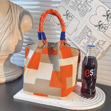 Purpdrank  Adjustable Straps Knitted Tote Bag Large Capaci Portable Handbag for Commuting And Outings Versatile Casual Women's Bag