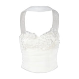 Purpdrank  Luxury Sequined Halter Strapless Top for Women Summer Beautiful Set Sweet Splicing Camisole and Cake Skirt Sexy Two-piece Sets