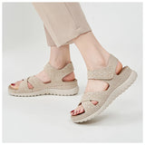 Purpdrank  European And American Sports Casual Sandals New Velcro Hollow Thick-Soled Women's Sandals Lightweight Comfortable And Simple