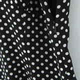 Purpdrank  Women Black White Dot Print Spliced Lace V neck Short Sleeve Dress Retro French Style Mini Dresses Summer Robe Femme Vestidos