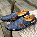 Purpdrank  Men Summer Loafers Breathable Driving Shoes Cool Moccasins Hollow Out Male Lazy Shoes Leisure Walk Men Sandals