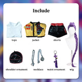 Purpdrank  Rumi Mira Zoey Cosplay KPop Cosplay Costume Wig HUNTR/X Uniform Women Suit Dress Halloween Party Role Playing Outfits