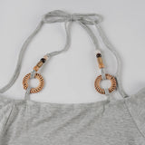 Purpdrank  Casual Solid Halter T Shirt Casual Slim Bandage Slash Neck Short Sleeve Tees Women 2025 Summer Fashion Streetwear Ladies