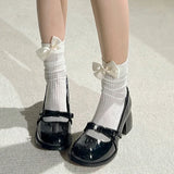 Purpdrank  High Heels Women Bow Shoes Shallow Mary Jane Fashion Shoes Designer Chunky Dress New  Luxury Sexy Pumps Lolita Shoes Femme