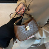 Purpdrank  Shoulder Bags For Women Luxury Designer Handbags Dual Straps Crocodile Pattern Underarm Bag The Latest Crossbody Bags