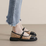 Purpdrank - 2023 spring new women's leather shoes Trendy shallow mouth color block design Korean style casual loafers banquet and office