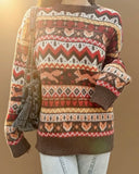 Purpdrank  New Christman-themed autumn and winter cute animal fox pattern jacquard round-neck pullover sweater for women