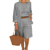 Purpdrank  Fashion Two Piece Set Women Casual Sling Shirts Coat And Elastic Waist Shorts Loose Outfits Streetwear Customized Matching Sets