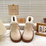 Purpdrank  Women's Snow Boots  Winter New Retro Faux Suede Platform Short Boots Warm Comfortable Outdoor Cold Resistant Cotton Shoes