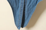 Purpdrank  Countryside Sleeve Denim Small Camisole Short Jacket for Women Plus Size Small Shawl Washed Shirt