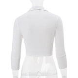 Purpdrank  Summer and Autumn Women's College Style Sweet Lapel Single-breasted Cardigan Slim-fit Shirt Women