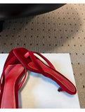 Purpdrank  Red Satin Kitten Heel Design Slippers Women Summer Sexy Clip Toe Brand Flip Flops Comfort Square Toe Outdoor Casual Beach Shoes
