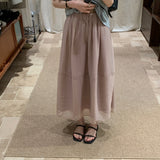 Purpdrank  Summer High Waist Organza Women's A-line Skirts 2025 New Solid Korean Fashionable Casual Loose Umbrella Skirts Female