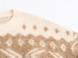 Purpdrank  New European-style women's fashion sweater, versatile and stylish, featuring a faded effect and jacquard knit design.