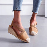Purpdrank  Summer Women's Sandals Straw braided Wedge Heels Espadrille Sandals Big Size Female Shoes Female Gladiator Slingback Shoes