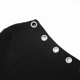 Purpdrank  Sexy Hole Sequined Black Gothic Autumn Dress for Women 2025 New Fashion Slim Skew Collar Long Sleeve Mini Causal Y2K Dress