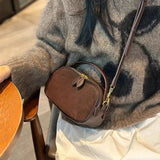 Purpdrank  Autumn Winter Women's Nubuck Leather Shoulder Bag Ladies  PU Leather Handbag Female Luxury Design suede commuting Crossbody Bag