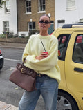Purpdrank  Casual Mohair Stripe Sweater Women Loose Long Sleeve O-neck Loose Warm Pullover Female Fashion Autumn Sweaters Lady