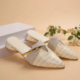 Purpdrank  Pointed Toe Sandals Designer Luxury Women  Summer Slippers Outer Wear Elegant Single Shoes Plus Size  Chaussure Femme 2025