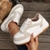 Purpdrank  Pu Leather Thick Bottom Casual Sneakers Women Spring Autumn Platform Sports Shoes Woman Comfort Lace Up Vulcanized Shoes Female