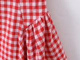 Purpdrank  Sexy Red Gingham Plaid Mini Sleeveless Dress Women Bow O Neck Zipper Back Low Waist Ruched Hem Swing Tank Dresses Vestidos Black