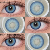 Purpdrank  2pcs Colored Contact Lenses Fashion Blue Green Eye Contacts Soft Black Lens Gray Beauty Pupils Brown Eyes Makeup Lens