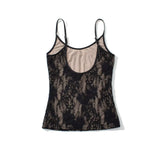 Purpdrank  2 colors 2025 Sexy O neck Apricot Lace Camis Women U Back Backless Crop Top Slim Camisoles Bra Tank Black