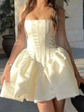 Purpdrank  Sexy backless white mini summer dress women elegant folds evening short dresses woman bodycon prom birthday party dress vestidos