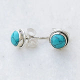 Purpdrank - Bohemian Blue Stone Small Stud Earring for Women Retro Ethnic Earrings Girls Wedding Party Accessories Birthday Gift