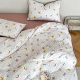 Purpdrank  Cotton four-piece set of aerobic double yarn cotton skin-friendly quilt cover small floral bed linen bed cover set