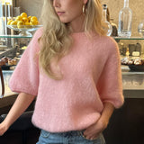Purpdrank  Women's Spring Autumn Knit Sweaters Half Sleeve O Neck Solid Color Casual Knitwear Loose Pullover Tops