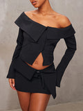 Purpdrank  Sexy backless black mini summer dress women elegant long sleeve evening party dresses woman clothing birthday dress sets vestido