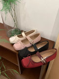 Purpdrank  Sweet Butterfly-knot Mary Jane Shoe Women Retro Square Toe Shallow Ballet Flats Comfort Soft Sole Designer Shoe Zapatos De Mujer